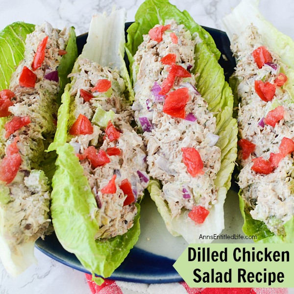 Dilled Chicken Salad Recipe. Do you have leftover cooked chicken? Make this simple dilled chicken salad recipe. It comes together in minutes for a fast and delicious lunch entrée. Yum!