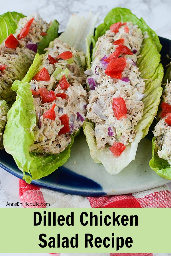 Dilled Chicken Salad Recipe. Do you have leftover cooked chicken? Make this simple dilled chicken salad recipe. It comes together in minutes for a fast and delicious lunch entrée. Yum!