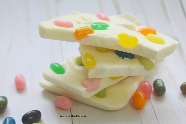 Jelly Bean Bark Recipe. This is the easiest bark recipe ever! Whether making this jelly bean bark for an Easter basket or with leftover jelly beans, your whole family will love this simple to make jelly bean bark recipe.