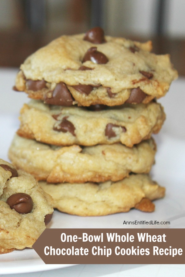 One-Bowl Whole Wheat Chocolate Chip Cookies Recipe. If you are looking for a delicious whole wheat chocolate chip cookie recipe, you have found it! These are a delicious and chewy chocolate chip cookie, using whole wheat flour. Simple to make, these one-bowl chocolate chip cookies are simply fabulous.