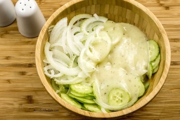 Creamy Cucumber Salad Recipe. Grandma's old-fashioned Creamy Cucumber Salad Recipe. Super easy to make, this is a delicious blend of cucumbers and onions in a sweet, creamy sauce is the perfect cucumber salad recipe!