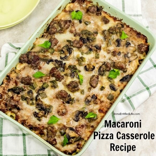 Macaroni Pizza Casserole Recipe. This baked Macaroni Pizza Casserole Recipe is an easy to make, crowd-pleasing pizza-tasting casserole that is the ultimate in comfort food. Your whole family will love it!