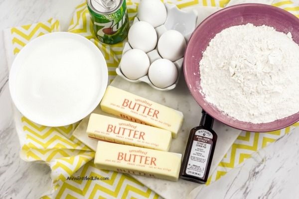 7UP® Bundt Cake Recipe. Who remembers this wonderful 7UP® Bundt Cake recipe from scratch? This old-fashioned 7UP® Bundt cake is one of the recipes my grandmother made over 50 years ago. This is a delicious classic, moist, easy scratch-cooking (baking) pound cake with a sweet yet tangy lemon-lime flavor. If you like old-fashioned baking recipes, you are going to want to try this fabulous 7UP® Bundt Cake recipe!