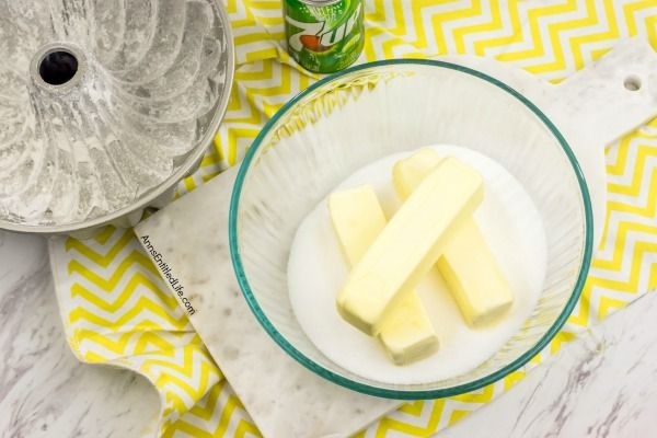 7UP® Bundt Cake Recipe. Who remembers this wonderful 7UP® Bundt Cake recipe from scratch? This old-fashioned 7UP® Bundt cake is one of the recipes my grandmother made over 50 years ago. This is a delicious classic, moist, easy scratch-cooking (baking) pound cake with a sweet yet tangy lemon-lime flavor. If you like old-fashioned baking recipes, you are going to want to try this fabulous 7UP® Bundt Cake recipe!