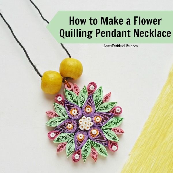 How to Make a Flower Quilling Pendant Necklace. Use these easy step by step instructions to make a beautiful flower pendant with quilling paper strips. This lovely pendant can be customized to any color to personalize your flower quilling pendant necklace to your exact taste. If you are interested in making quilling jewelry, start here!