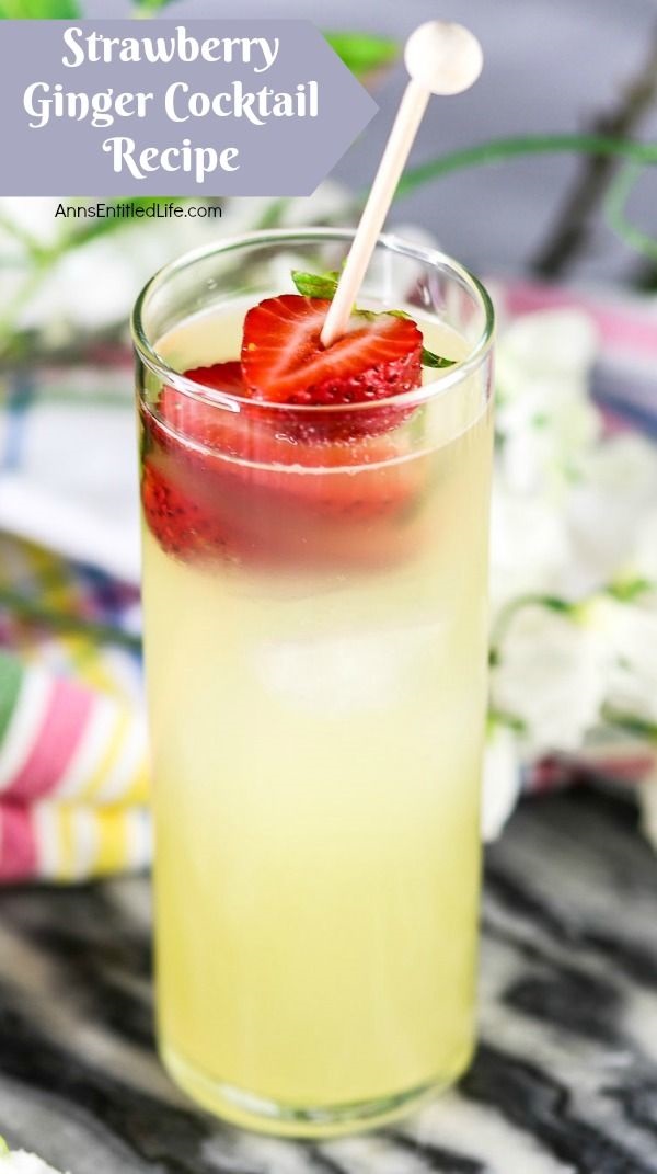 Strawberry Ginger Cocktail Recipe. The sights and sounds of summer include sitting by the pool, hosting a barbecue, and picnics by the lake. Easy summer cocktails add to the summer party atmosphere. This strawberry ginger cocktail recipe needs to go on your easy mixed drinks list. Bursting with strawberry and ginger flavor, this delicious adult libation is the perfect summer cocktail!