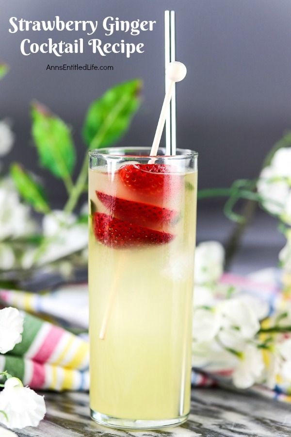 Strawberry Ginger Cocktail Recipe. The sights and sounds of summer include sitting by the pool, hosting a barbecue, and picnics by the lake. Easy summer cocktails add to the summer party atmosphere. This strawberry ginger cocktail recipe needs to go on your easy mixed drinks list. Bursting with strawberry and ginger flavor, this delicious adult libation is the perfect summer cocktail!