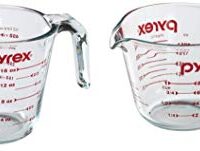 Pyrex Prepware Measuring Cup, Clear with Red Measurements, Set of 1-Cup and 2-Cup