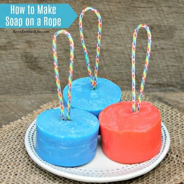How to Make Soap on a Rope. This wonderful step by step tutorial on how to make soap on a rope will have you making your own soaps on a rope fast! Make with essential oils, this homemade soap recipe is highly customizable in looks and scent. These homemade essential oil soaps on a rope make for great gifts, fun favors for showers, or are perfect in the guest bathroom. Make some today.