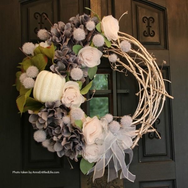 Shabby Chic Autumn Wreath. If you are a fan of shabby chic décor for your home, you are going to want to make this lovely shabby chic autumn wreath! Simple to make, the soft and understated colors are perfect shabby chic wall décor, or door décor.