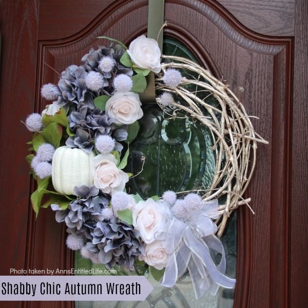 Shabby Chic Autumn Wreath. If you are a fan of shabby chic décor for your home, you are going to want to make this lovely shabby chic autumn wreath! Simple to make, the soft and understated colors are perfect shabby chic wall décor, or door décor.