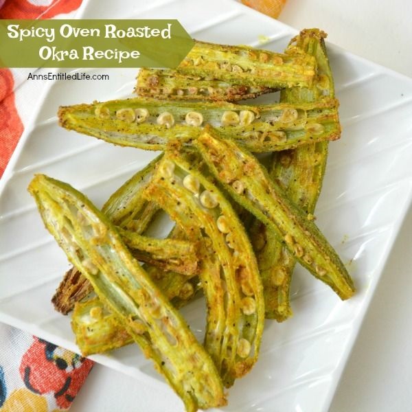 Spicy Oven Roasted Okra Recipe. See how easy it is to make a healthy okra recipe in your oven using these fabulous instructions. This delicious, spiced-up method for cooking your fresh okra will make an okra lover out of the most finicky eater. Serve this tempting spicy oven roasted okra recipe for dinner, an afternoon snack, or in place or chips or pretzels. It is that good!