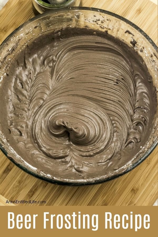 Chocolate Beer Frosting Recipe. Make this fabulous homemade frosting the next time you are looking for a unique frosting recipe for your cake, brownies, or bars.  This chocolate beer frosting recipe is simple to make, and is ready in just a few minutes. This chocolate frosting can be piped, textured, petaled, used a smooth frosting and more!