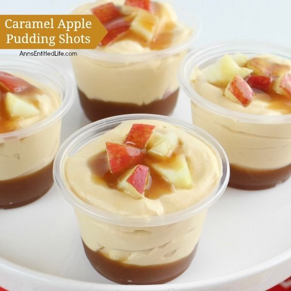 Caramel Apple Pudding Shots Recipe. Creamy apple-caramel goodness in a pudding shot! These easy to make, smooth and delicious Caramel Apple Pudding Shots are fall favorites, great for parties, tailgating, and more.