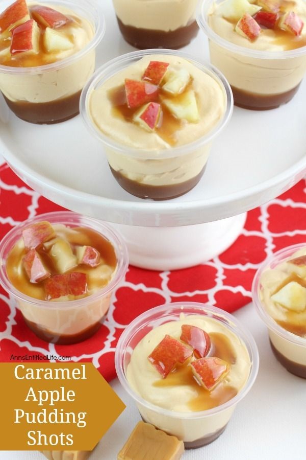 Caramel Apple Pudding Shots Recipe. Creamy apple-caramel goodness in a pudding shot! These easy to make, smooth and delicious Caramel Apple Pudding Shots are fall favorites, great for parties, tailgating, and more.