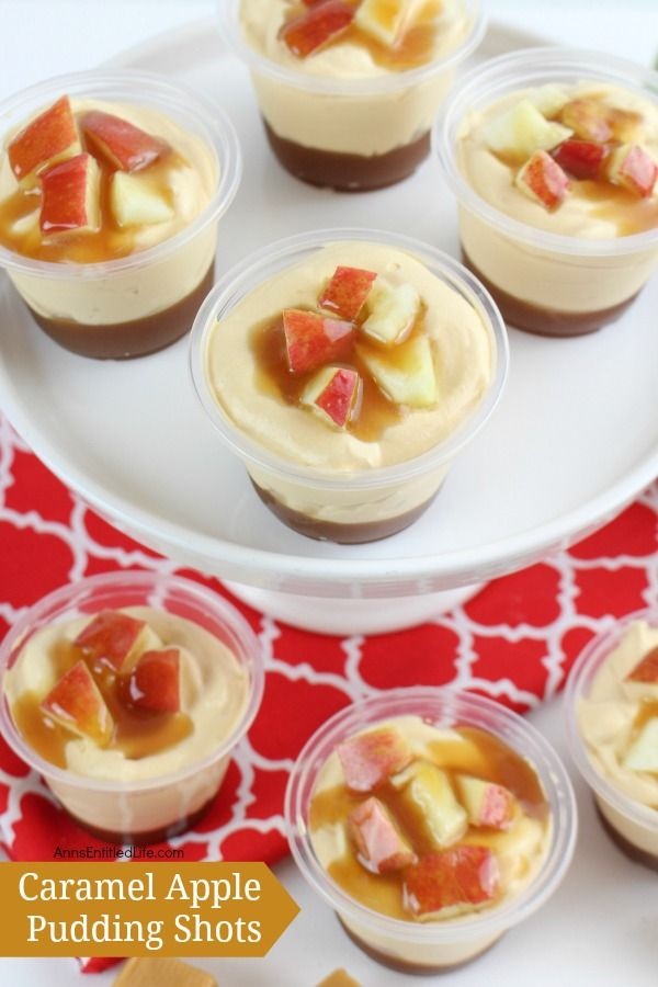 Caramel Apple Pudding Shots Recipe. Creamy apple-caramel goodness in a pudding shot! These easy to make, smooth and delicious Caramel Apple Pudding Shots are fall favorites, great for parties, tailgating, and more.
