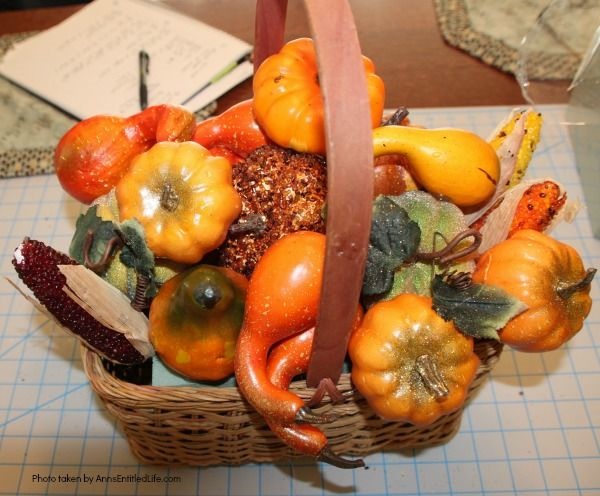 Homemade Bountiful Harvest Basket. Fall is traditionally harvest time. Bring a little of that bountiful harvest indoors with this beautiful fall decorating idea! This easy to make DIY fall decor piece makes a great fall centerpiece, side table decor, or even a floor decoration. Follow these step-by-step tutorial instructions for this beautiful, abundant fall harvest basket to add to autumn decorations.