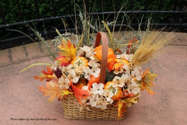 Homemade Bountiful Harvest Basket. Fall is traditionally harvest time. Bring a little of that bountiful harvest indoors with this beautiful fall decorating idea! This easy to make DIY fall decor piece makes a great fall centerpiece, side table decor, or even a floor decoration. Follow these step-by-step tutorial instructions for this beautiful, abundant fall harvest basket to add to autumn decorations.