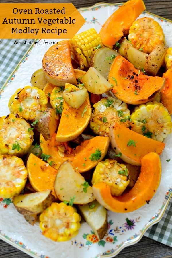 Oven Roasted Autumn Vegetable Medley Recipe. This terrific sheet pan oven roasted autumn vegetable medley recipe makes great use of in-season fall vegetables. Easy to make, this sheet pan veggie recipe is the perfect side dish for pork, chicken, turkey, and more! Your family will love this delicious roasted vegetable medley recipe. Yum!