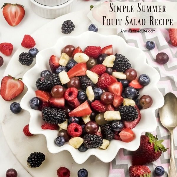 Simple Summer Fruit Salad Recipe. If you like fresh fruit - and who doesn't!? - you will love this simple summer fruit salad recipe. Easy to make, it comes together quickly and tastes fantastic. The 