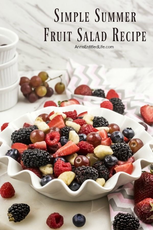 Simple Summer Fruit Salad Recipe. If you like fresh fruit - and who doesn't!? - you will love this simple summer fruit salad recipe. Easy to make, it comes together quickly and tastes fantastic. The 