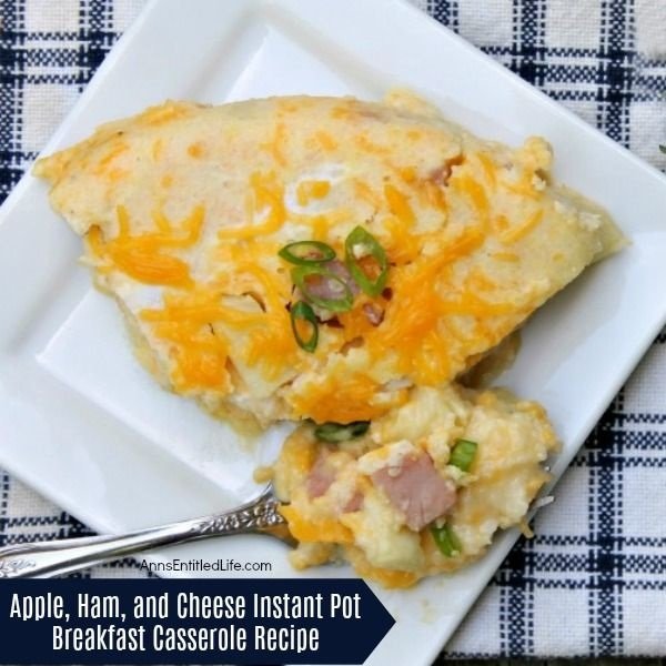 Apple, Ham, and Cheese Instant Pot Breakfast Casserole Recipe. This yummy instant pot breakfast recipe is perfect for cooler days. If you have leftover ham, an apple, and some cheese, you are going to want to make this outstanding Apple, Ham, and Cheese Instant Pot Breakfast Casserole Recipe for breakfast today. Yum!