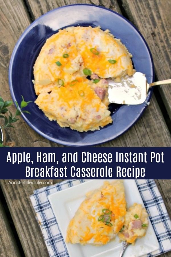 Apple, Ham, and Cheese Instant Pot Breakfast Casserole Recipe. This yummy instant pot breakfast recipe is perfect for cooler days. If you have leftover ham, an apple, and some cheese, you are going to want to make this outstanding Apple, Ham, and Cheese Instant Pot Breakfast Casserole Recipe for breakfast today. Yum! 