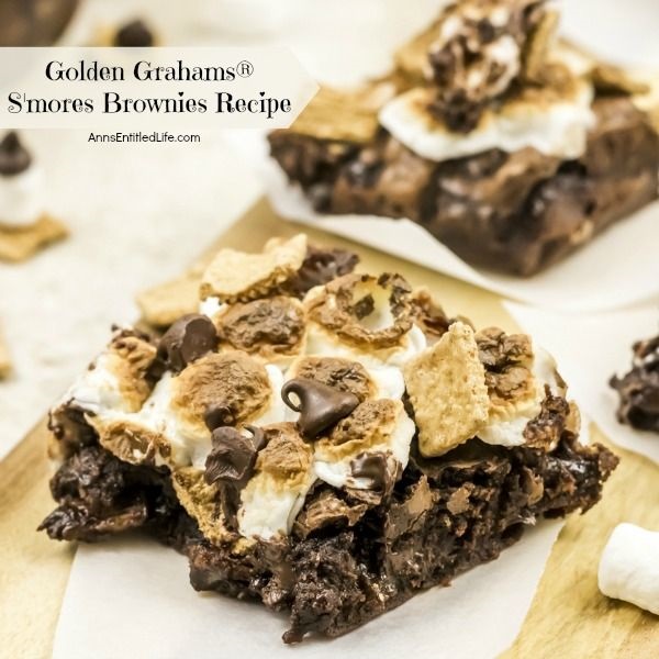 Golden Grahams S'mores Brownies Recipe. You do not need a campfire to get the great taste of S'mores. This updated twist on traditional s'mores is made with delicious, sweet golden grahams cereal. Great for parties and snacks, this easy to make golden grahams s'mores brownies recipe will quickly become a family favorite.