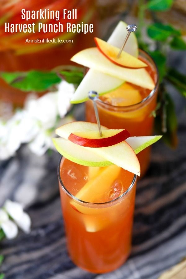 Sparkling Fall Harvest Punch Recipe. For a delicious taste of autumn, mix up this sparkling fall harvest punch recipe to share with friends and family. This easy punch recipe comes together in minutes. Enjoy the crisp, fresh taste of the fall harvest in a glass with this spectacular fall punch recipe.