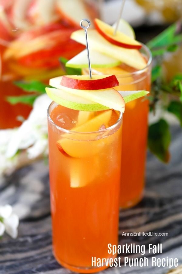 Sparkling Fall Harvest Punch Recipe. For a delicious taste of autumn, mix up this sparkling fall harvest punch recipe to share with friends and family. This easy punch recipe comes together in minutes. Enjoy the crisp, fresh taste of the fall harvest in a glass with this spectacular fall punch recipe.