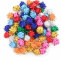 ALL in ONE Assorted Color Glitter Sparkle Pom Poms for Craft DIY (20MM)