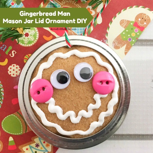 Gingerbread Man Mason Jar Lid Ornament DIY. Give your Christmas tree a personal touch and make your own ornaments this holiday season. Follow these step-by-step tutorial instructions to make this adorable Gingerbread Man Mason Jar Lid Ornament!