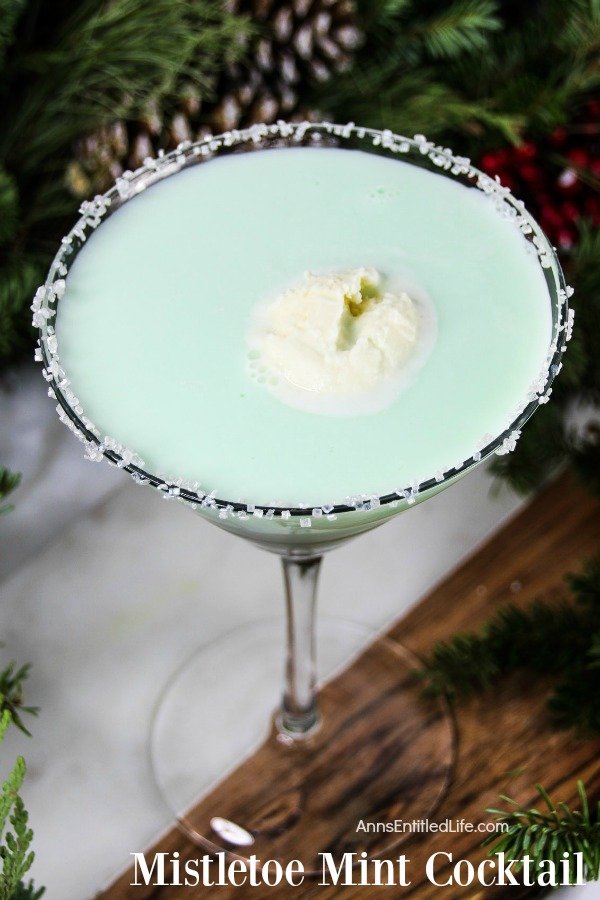 Mistletoe Mint Cocktail. A wonderful holiday cocktail recipe, this terrific Christmas drink is perfect for the holiday season. Light and refreshing, this will become one of your favorite holiday drinks! Give your taste buds a minty treat with sip after sip of this delicious holiday cocktail.