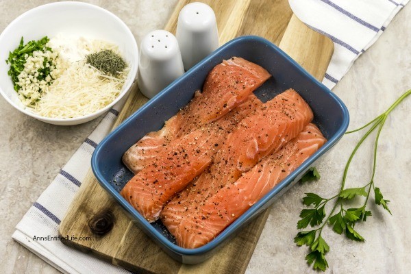This easy to make baked salmon recipe with Parmesan herb crust is a fast dinner that is delicious any day of the week! From prep to table this oven baked salmon recipe is ready for your family in about 20 minutes. Truly one of the best baked salmon recipes you can make. Yummy!