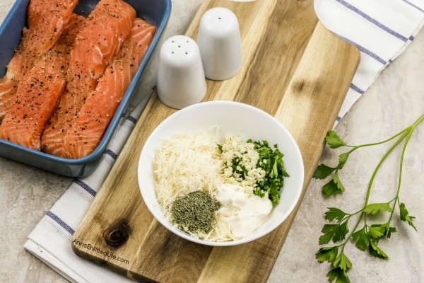 This easy to make baked salmon recipe with Parmesan herb crust is a fast dinner that is delicious any day of the week! From prep to table this oven baked salmon recipe is ready for your family in about 20 minutes. Truly one of the best baked salmon recipes you can make. Yummy!