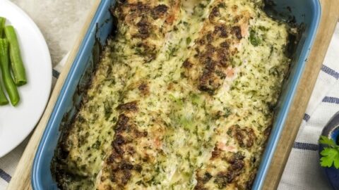 Baked Salmon Recipe with Parmesan Herb Crust