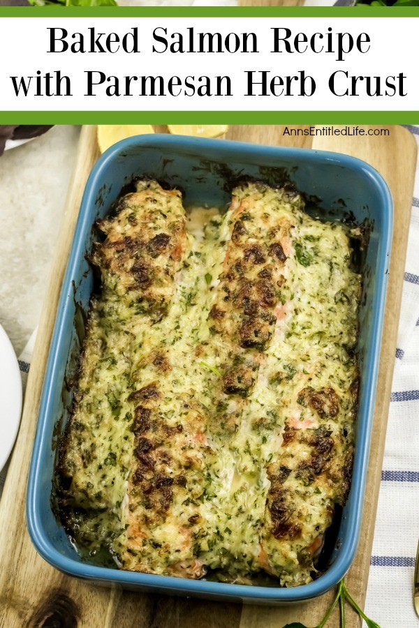 This easy to make baked salmon recipe with Parmesan herb crust is a fast dinner that is delicious any day of the week! From prep to table this oven baked salmon recipe is ready for your family in about 20 minutes. Truly one of the best baked salmon recipes you can make. Yummy!