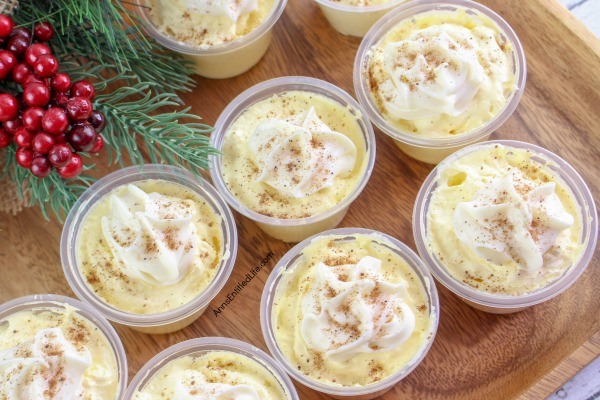 Eggnog Pudding Shots Recipe. Ho-Ho-Ho Merry Christmas and Happy New Year! Get into the holiday spirit with these fabulous eggnog pudding shots. These fun eggnog pudding shots are perfect for holiday parties and get-togethers. Simply follow these easy step-by-step pudding shot instructions to make these phenomenal Eggnog Pudding Shots for your holiday party!