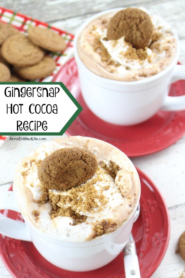 Gingersnap Hot Cocoa Recipe. This cozy and warm hot cocoa smells and tastes delicious! Your whole house will smell like gingerbread as it warms on the stovetop. This Gingersnap Hot Cocoa Recipe is easy to make, and really hits the spot on a cold winter night.