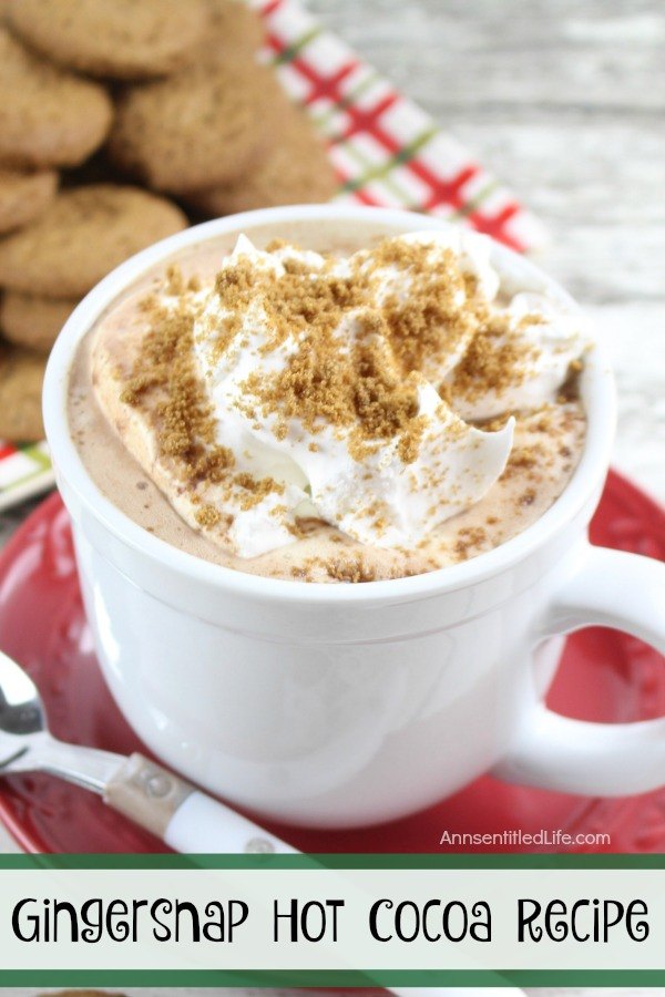 Gingersnap Hot Cocoa Recipe. This cozy and warm hot cocoa smells and tastes delicious! Your whole house will smell like gingerbread as it warms on the stovetop. This Gingersnap Hot Cocoa Recipe is easy to make, and really hits the spot on a cold winter night.