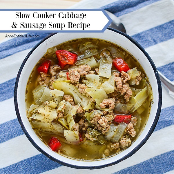 Slow Cooker Cabbage and Sausage Soup Recipe. This keto friendly, low-carb friendly slow cooker soup recipe has that smoky, slightly salty sausage flavor mixed with yummy nutritious cabbage. Easy to make, this wonderful cabbage and sausage soup is an excellent lunch, dinner, or soup appetizer and really hits the spot on a cold day. Yum!