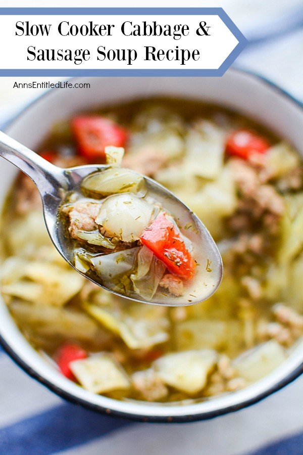 Slow Cooker Cabbage and Sausage Soup Recipe. This keto friendly, low-carb friendly slow cooker soup recipe has that smoky, slightly salty sausage flavor mixed with yummy nutritious cabbage. Easy to make, this wonderful cabbage and sausage soup is an excellent lunch, dinner, or soup appetizer and really hits the spot on a cold day. Yum!