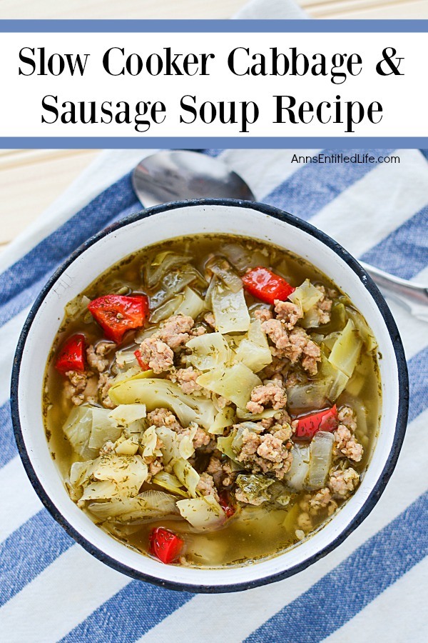 Slow Cooker Cabbage and Sausage Soup Recipe. This keto friendly, low-carb friendly slow cooker soup recipe has that smoky, slightly salty sausage flavor mixed with yummy nutritious cabbage. Easy to make, this wonderful cabbage and sausage soup is an excellent lunch, dinner, or soup appetizer and really hits the spot on a cold day. Yum!