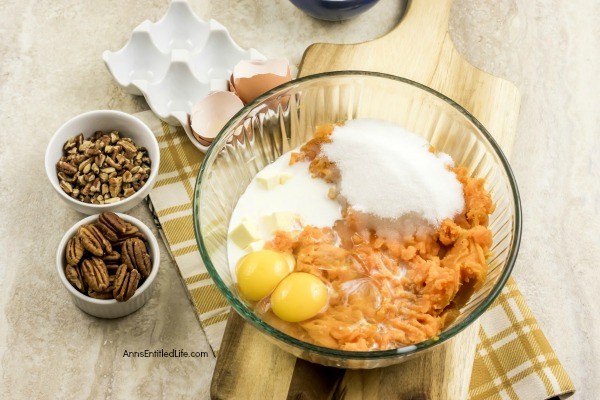 Sweet Potato Casserole Recipe. A delicious, easy to prepare sweet potato casserole recipe you entire family will enjoy. This classic sweet potato recipe is a wonderful side dish that pairs well with turkey, chicken or pork.