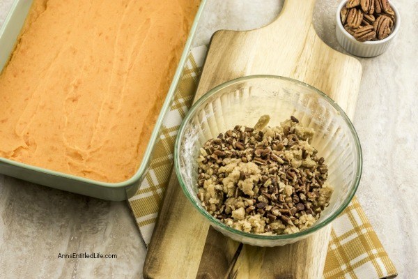 Sweet Potato Casserole Recipe. A delicious, easy to prepare sweet potato casserole recipe you entire family will enjoy. This classic sweet potato recipe is a wonderful side dish that pairs well with turkey, chicken or pork.