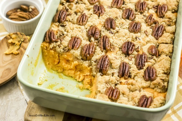 Sweet Potato Casserole Recipe. A delicious, easy to prepare sweet potato casserole recipe you entire family will enjoy. This classic sweet potato recipe is a wonderful side dish that pairs well with turkey, chicken or pork.