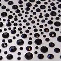 CraftbuddyUS 325 Black Self Adhesive Diamante Stick on Rhinestone Gems Cards and Craft Bling