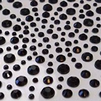 CraftbuddyUS 325 Black Self Adhesive Diamante Stick on Rhinestone Gems Cards and Craft Bling