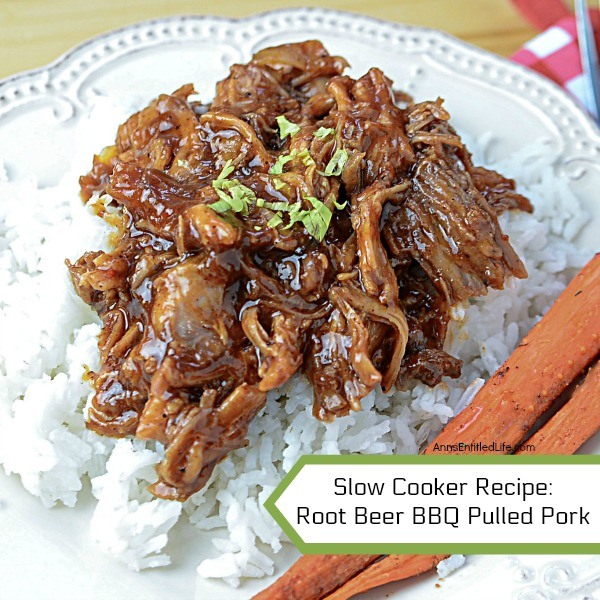 Slow Cooker Recipe: Root Beer Barbecue Pulled Pork. This easy to make slow cooker pork recipe is simply delicious! The root beer pulled pork is sweet and tasty - perfect for family dinner, leftovers for lunch, or when you are craving a pulled pork sandwich.