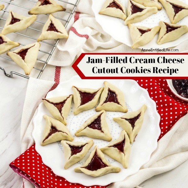 Jam Filled Cream Cheese Cutout Cookies Recipe. These delicious Jam Filled Cream Cheese Cutout Cookies smell divine and taste like grandma's cookies. The dough can be left natural, or add a few drops of food dye for a festive alternative that works well for any holiday or special occasion!